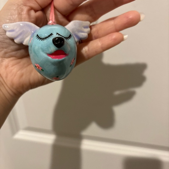 Vintage Whimsical Ceramic Flying Pig Necklace - Picture 4 of 6